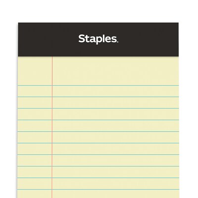 Staples® Mini Legal Notepad, 3" x 5", Narrow Ruled, Canary, 50 Sheets/Pad, 3/Pack (36312)
