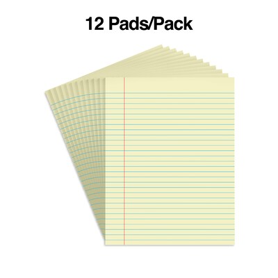 Glue-Top Writing Pads, 8-1/2 x 11", Wide Rule, Canary