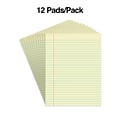 Glue-Top Writing Pads, 8-1/2 x 11, Wide Rule, Canary