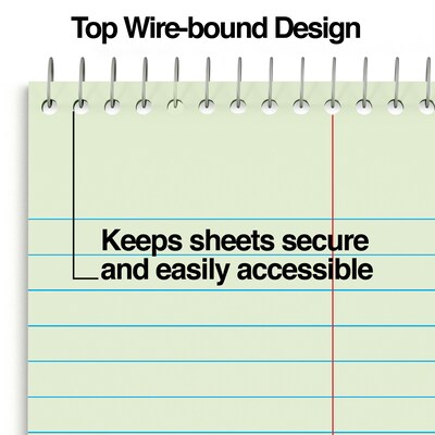 Staples Steno Pads, 6" x 9", Gregg Ruled, Green, 80 Sheets/Pad, Dozen Pads/Pack (ST57353)