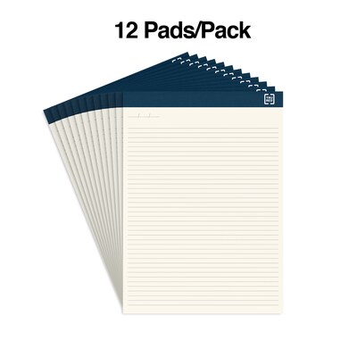 TRU RED™ Notepads, 8.5" x 11.75", Narrow Ruled, Ivory, 50 Sheets/Pad, 12 Pads/Pack (TR58195)