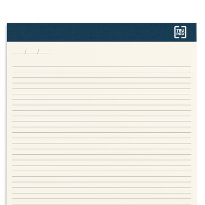 TRU RED™ Notepads, 8.5" x 11.75", Narrow Ruled, Ivory, 50 Sheets/Pad, 12 Pads/Pack (TR58195)