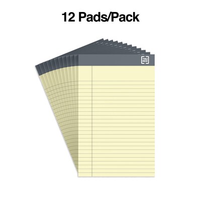 TRU RED™ Notepads, 5" x 8", Narrow Ruled, Canary, 50 Sheets/Pad, 12 Pads/Pack (TR57359)