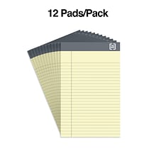 TRU RED™ Notepads, 5 x 8, Narrow Ruled, Canary, 50 Sheets/Pad, 12 Pads/Pack (TR57359)