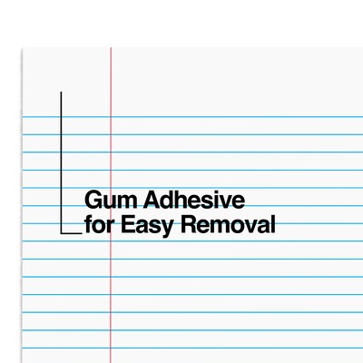 STAPLES Notepads, 8.5” x 11”, Narrow Ruled, White, 50 Sheets/Pad, 12-Pack