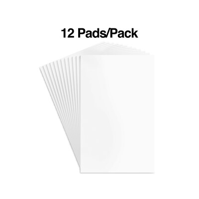 Staples Notepads, 5" x 8", Unruled, White, 100 Sheets/Pad, Dozen Pads/Pack (ST57329)