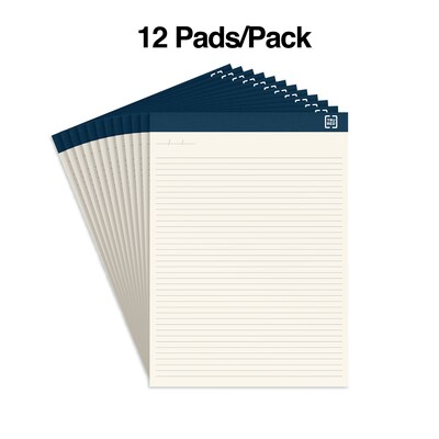 TRU RED™ Notepads, 8.5 x 11.75, Wide Ruled, Ivory, 50 Sheets/Pad, 12 Pads/Pack (TR58194)