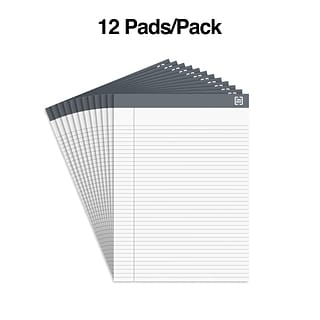 TRU RED™ Notepads 8.5 x 11.75, Narrow Ruled, White, 50 Sheets/Pad, 12 Pads/Pack (TR57369)