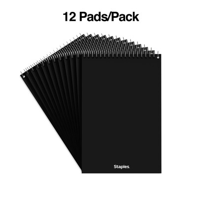 Staples Steno Pads, 6" x 9", Gregg Ruled, White, 80 Sheets/Pad, Dozen Pads/Pack (ST57354)