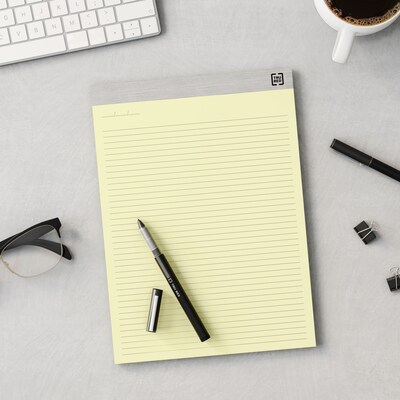 TRU RED Notepads, 8.5" x 11.75", Narrow Ruled, Canary, 50 Sheets/Pad, 6 Pads/Pack (TR57377)