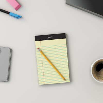 5" x 8" Narrow Ruled Notepads, Canary, 50 Sheets/Pad, 12 Pads/Pack (ST57298)