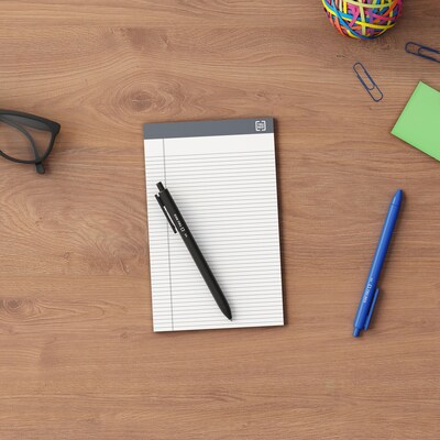 TRU RED™ Notepad, 5" x 8", Narrow Ruled, White, 50 Sheets/Pad, Dozen (TR59904/TR57360)