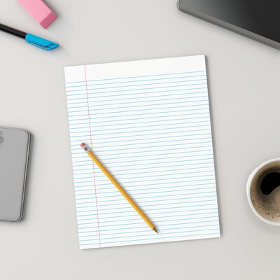 STAPLES Notepads, 8.5” x 11”, Narrow Ruled, White, 50 Sheets/Pad, 12-Pack