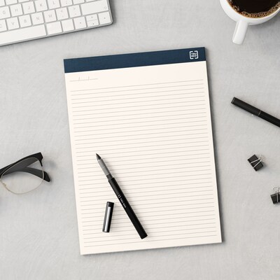 TRU RED™ Notepads, 8.5" x 11.75", Wide Ruled, Ivory, 50 Sheets/Pad, 12 Pads/Pack (TR58194)