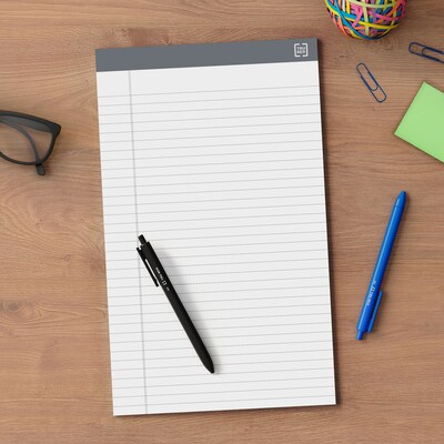 TRU RED™ Notepads, 8.5" x 14", Wide Ruled, White, 50 Sheets/Pad, 12 Pads/Pack (TR57372)