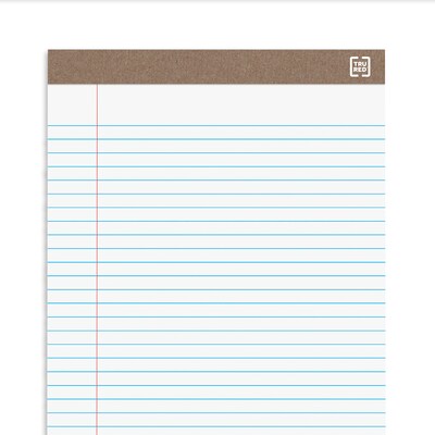 Staples Notepads, 8.5" x 14" (legal), Wide Ruled, White, 50 Sheets/Pad, Dozen Pads/Pack (58189)