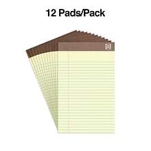 TRU RED™ Notepads, 5 x 8, Narrow Ruled, Canary, 50 Sheets/Pad, Dozen Pads/Pack (TR58180)