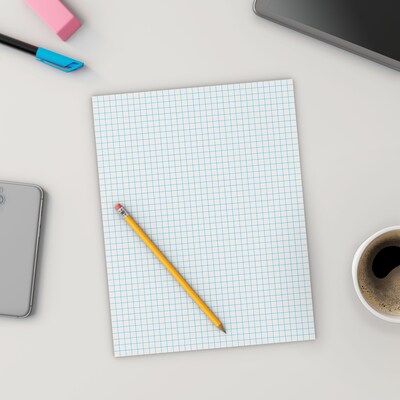 Staples Graph Pad, 8.5" x 11", Graph Ruled, White, 50 Sheets/Pad, 6 Pads/Pack (ST57333)