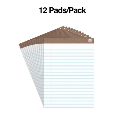 TRU RED™ Notepad, 8.5 x 11.75, Narrow Ruled, White, 50 Sheets/Pad, Dozen (TR59938/TR58187)