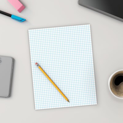 Staples® Notepads, 8.5" x 11", Graph Ruled, White, 50 Sheets/Pad, 6 Pads/Pack (ST57332)