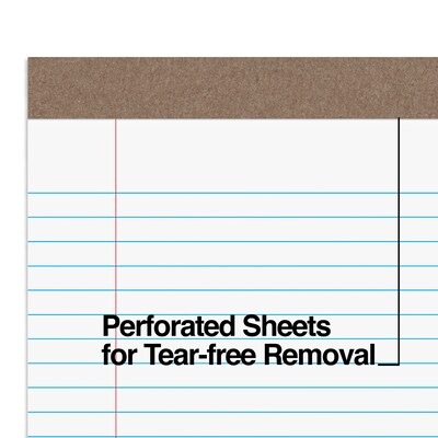Staples Notepads, 8.5" x 14" (legal), Wide Ruled, White, 50 Sheets/Pad, Dozen Pads/Pack (58189)