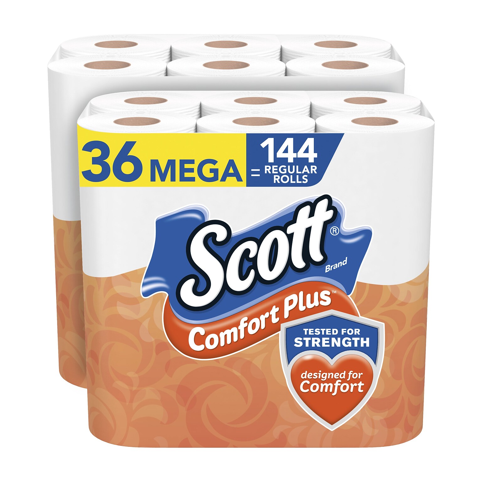 Scott Comfort Plus Toilet Paper, 1Ply, White, 462 Sheets/Roll, 36 Mega Rolls/Pack (53329