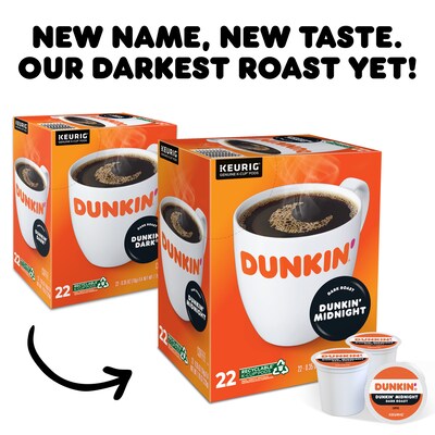 Dunkin' Midnight Coffee Keurig® K-Cup® Pods, Dark Roast, 22/Box (400849)