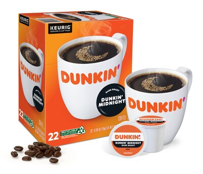 Dunkin' Midnight Coffee Keurig® K-Cup® Pods, Dark Roast, 22/Box (400849)