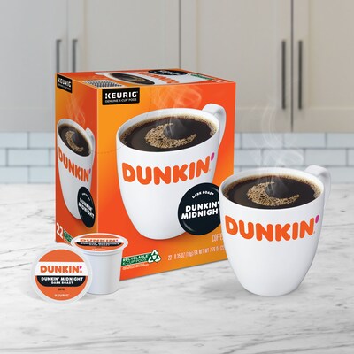 Dunkin' Midnight Coffee Keurig® K-Cup® Pods, Dark Roast, 22/Box (400849)