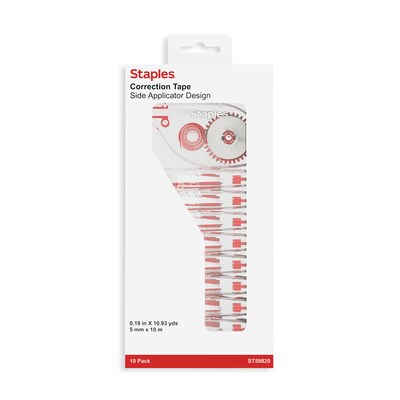 Staples Correction Tape, White, 10/Pack (ST59820)