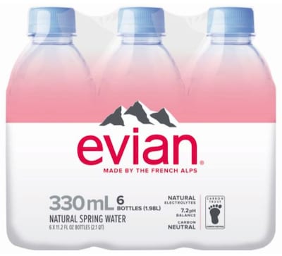 evian Natural Spring Water 330 mL/11.2 Fl Oz (Pack of 24) Mini