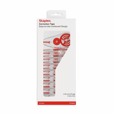 Staples Correction Tape, White, 480/Carton (ST59822/51666)