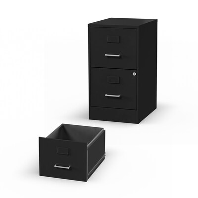 Quill Brand® 2-Drawer Vertical File Cabinet, Locking, Letter, Black, 18"D (52142)
