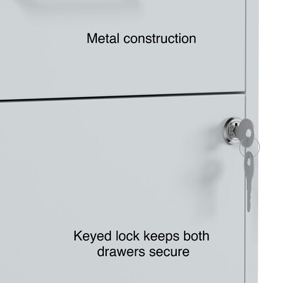 Quill Brand® 2-Drawer Light Duty Vertical File Cabinet, Locking, Letter, Gray, 18" (24363)