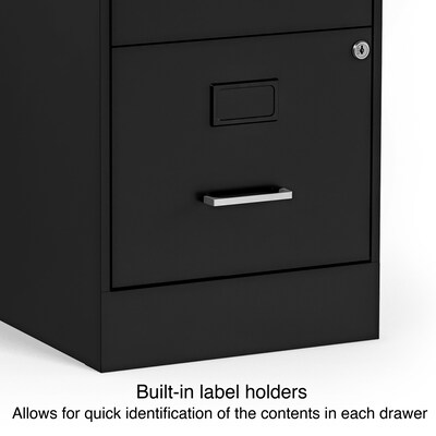 Quill Brand® 2-Drawer Vertical File Cabinet, Locking, Letter, Black, 18"D (52142)