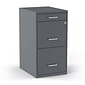 Quill Brand® 3-Drawer Vertical File Cabinet, Locking, Letter, Charcoal, 18"D (18606)