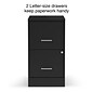 Quill Brand® 2-Drawer Vertical File Cabinet, Locking, Letter, Black, 22"D (52153)