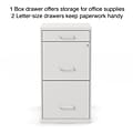Quill Brand® 3-Drawer Vertical File Cabinet, Locking, Letter, White, 18D (52144)