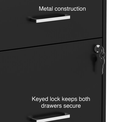 Quill Brand® 3-Drawer Vertical File Cabinet, Locking, Letter, Black, 19"D (52156)