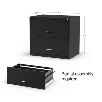 Quill Brand® 2-Drawer Lateral File Cabinet, Locking, Letter, Black, 30"W (52141)