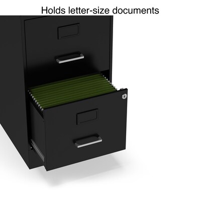 Quill Brand® 2-Drawer Vertical File Cabinet, Locking, Letter, Black, 18"D (52142)