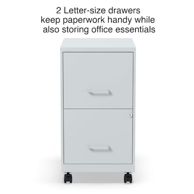 Quill Brand® 2-Drawer Light Duty Vertical File Cabinet, Locking, Letter, Gray, 18" (24363)