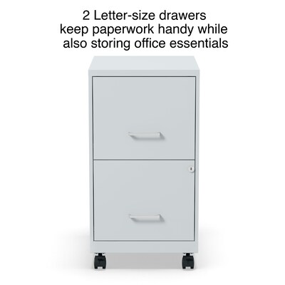 Quill Brand® 2-Drawer Light Duty Vertical File Cabinet, Locking, Letter, Gray, 18 (24363)