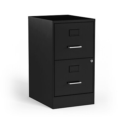 Quill Brand® 2-Drawer Vertical File Cabinet, Locking, Letter, Black, 18D (52142)