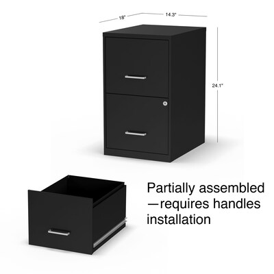 Storex 2-Drawer Mobile File Cabinet with Lock, Legal/Letter, Black