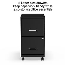 Quill Brand® 2-Drawer Vertical File Cabinet, Locking, Letter, Black, 18D (52145)