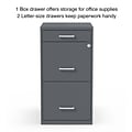 Quill Brand® 3-Drawer Vertical File Cabinet, Locking, Letter, Charcoal, 18D (18606)