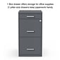 Quill Brand® 3-Drawer Vertical File Cabinet, Locking, Letter, Charcoal, 18"D (18606)