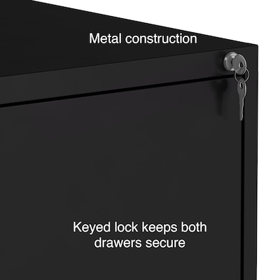 Quill Brand® 2-Drawer Lateral File Cabinet, Locking, Letter, Black, 30"W (52141)