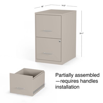 Quill Brand® 2-Drawer Vertical File Cabinet, Locking, Letter, Putty/Beige, 18"D (52150)